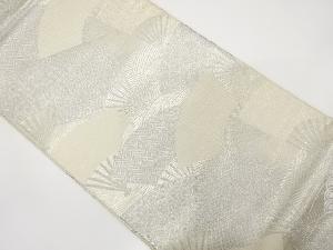 扇散らしに青海波模様織り出し　袋帯